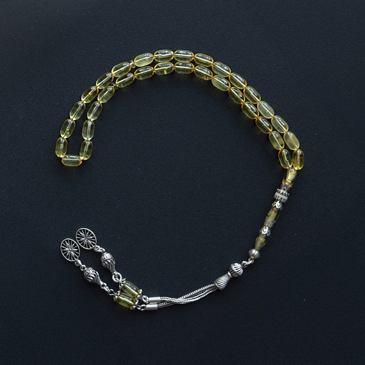 Raw Baltic Amber Silver Tasbeeh – WATD033