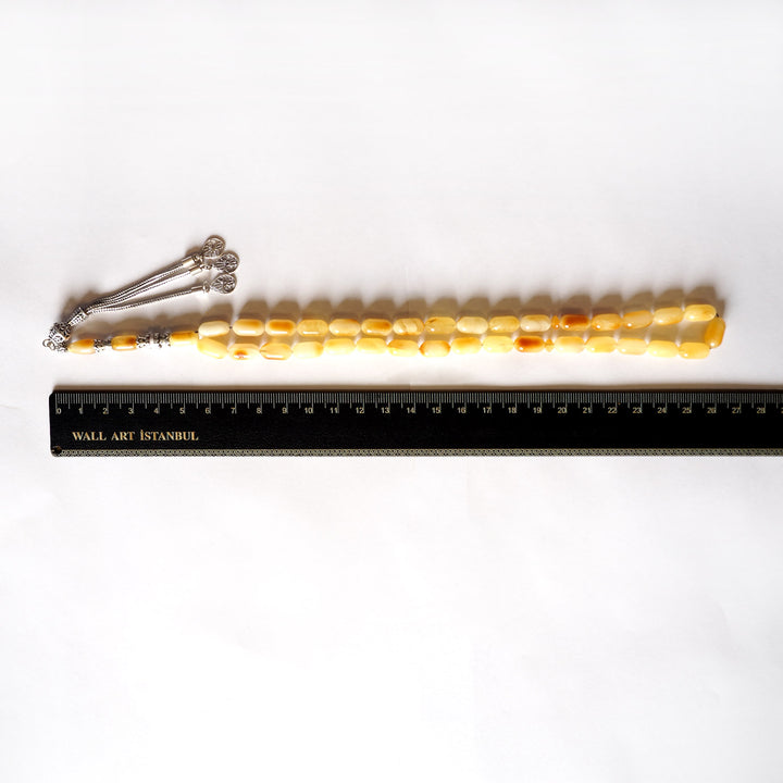 Raw Baltic Amber Silver Tasbeeh – WATD034