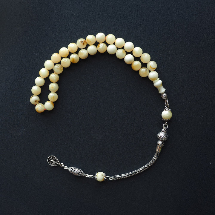 Raw Baltic Amber Tasbeeh Silver Tassel – WATD035