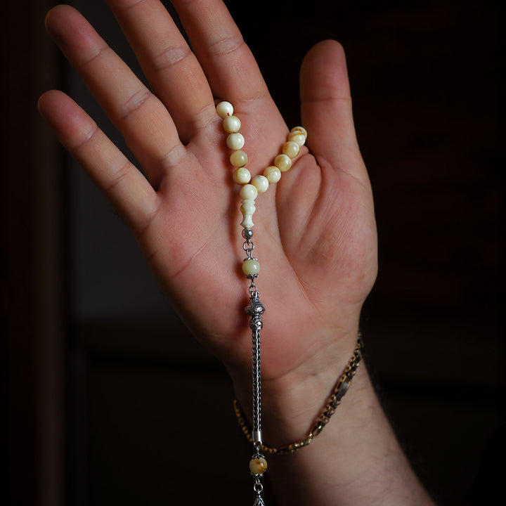 Raw Baltic Amber Tasbeeh Silver Tassel – WATD035