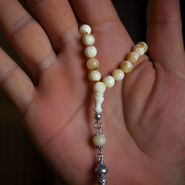 Raw Baltic Amber Tasbeeh Silver Tassel – WATD035