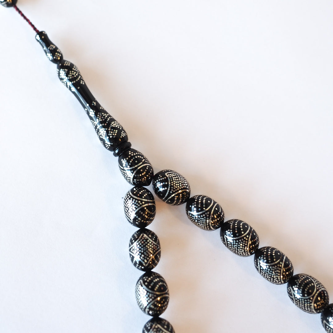 Handcrafted Silver-Inlaid Kuka Tasbeeh – WATD090