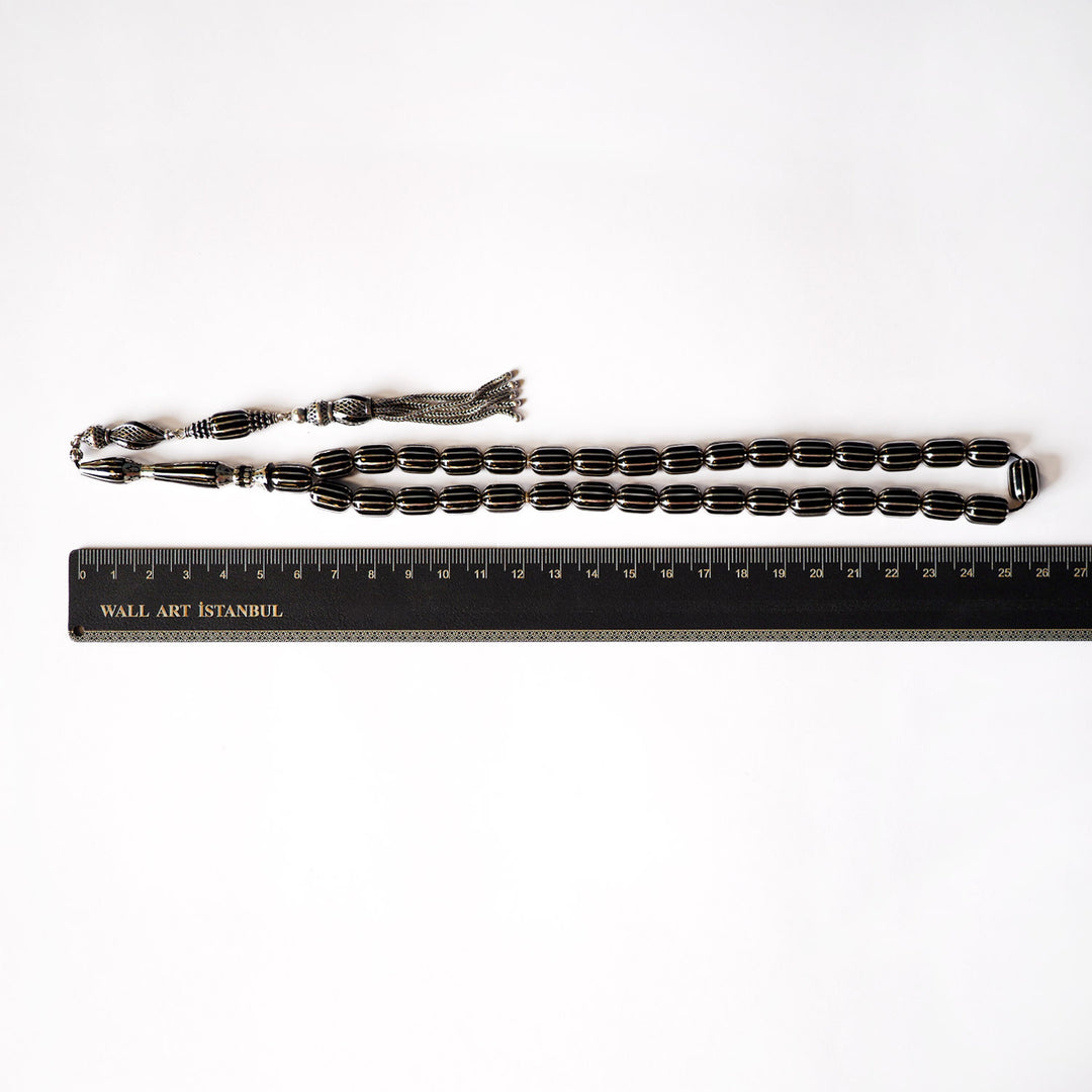 Mastercrafted Genuine Oltu Stone 12-Cut Design Tasbeeh - WATD100