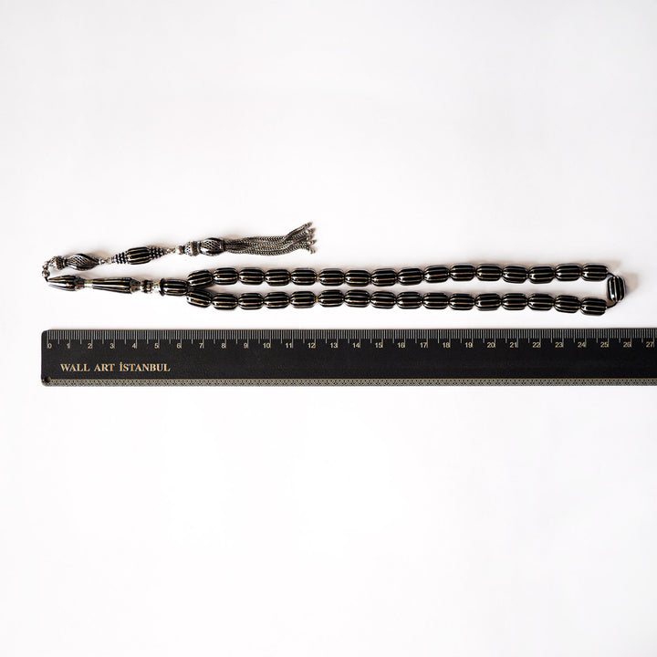 Mastercrafted Genuine Oltu Stone 12-Cut Design Tasbeeh - WATD100