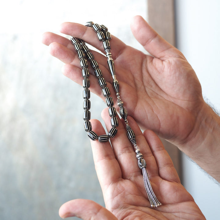 Mastercrafted Genuine Oltu Stone 12-Cut Design Tasbeeh - WATD100