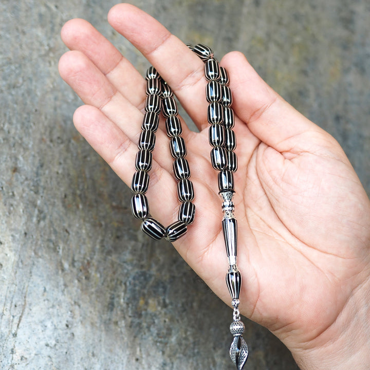 Mastercrafted Genuine Oltu Stone 12-Cut Design Tasbeeh - WATD100