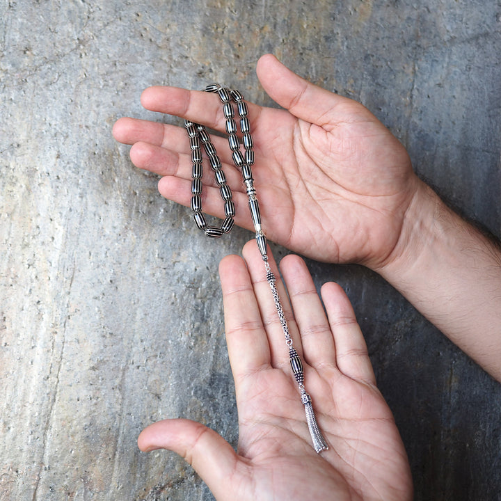 Mastercrafted Genuine Oltu Stone 12-Cut Design Tasbeeh - WATD101