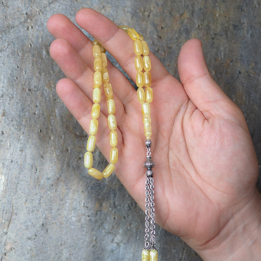 Genuine Baltic Amber Tasbeeh with Special Silver Tassel – WATD103