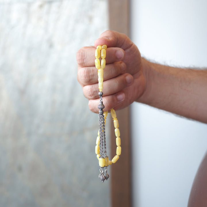 Genuine Baltic Amber Tasbeeh with Special Silver Tassel – WATD103