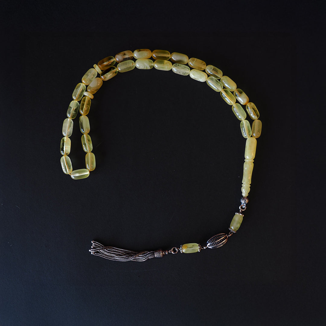 Genuine Baltic Amber Tasbeeh with Special Silver Tassel – WATD104