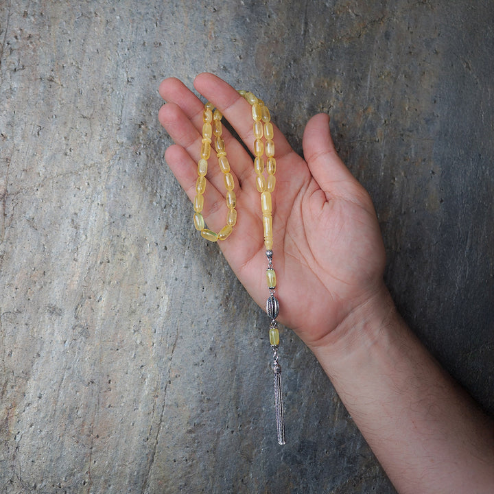 Genuine Baltic Amber Tasbeeh with Special Silver Tassel – WATD104