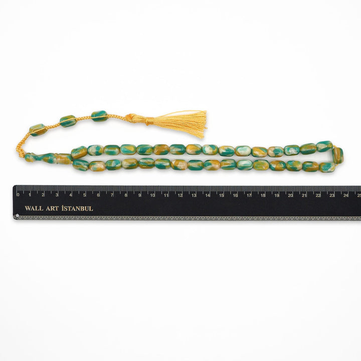 Masterfully Crafted Capsule Cut French Galalith Tasbeeh - WATD1055