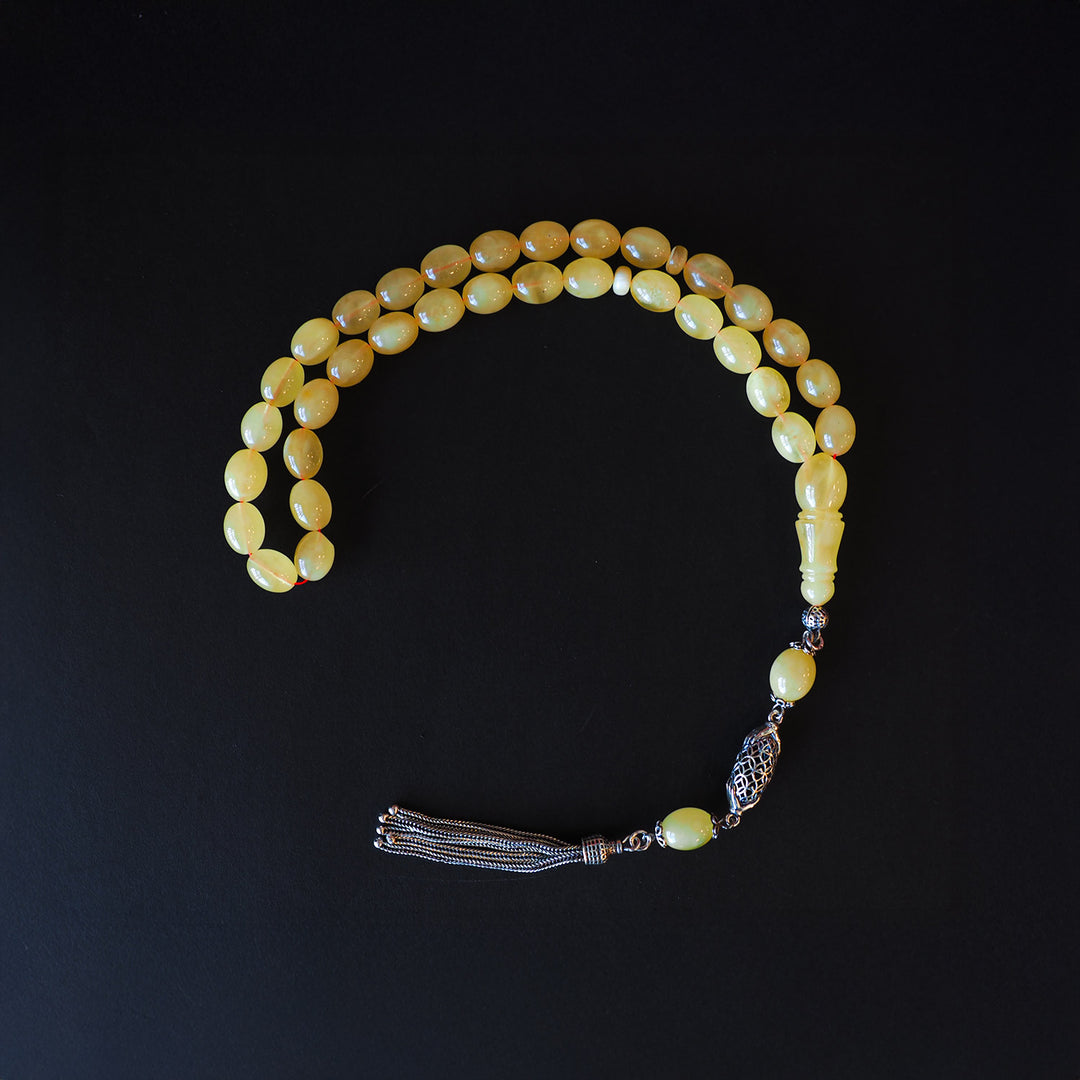 Genuine Baltic Amber Tasbeeh with Special Silver Tassel – WATD105