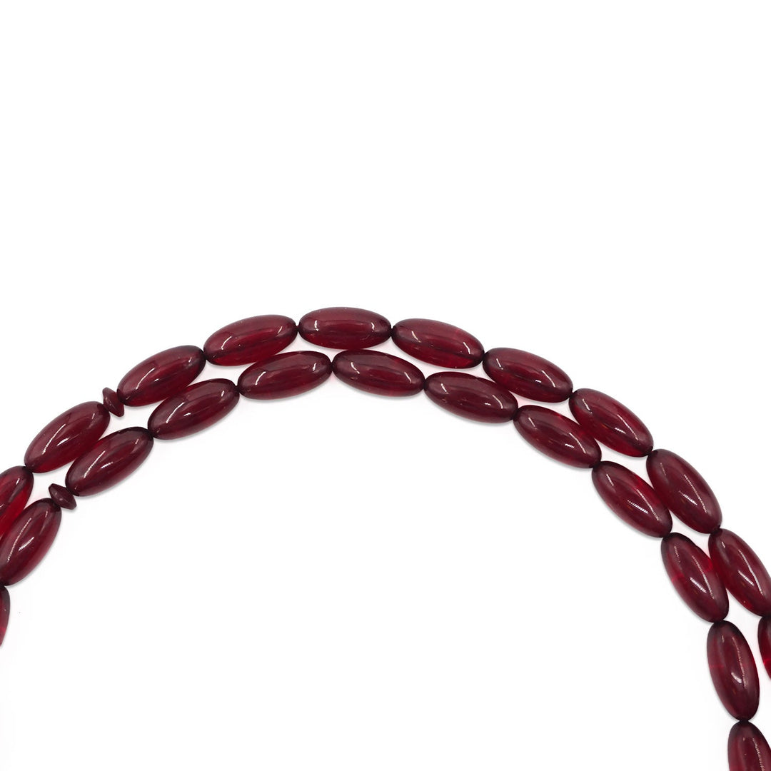 Oval-Cut Fire Amber Tasbeeh with Tassel - WATD1065
