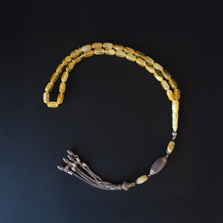 Genuine Baltic Amber Tasbeeh with Special Silver Tassel – WATD106