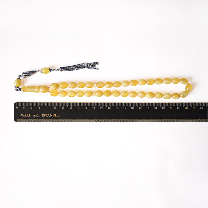 Genuine Baltic Amber Tasbeeh with Special Silver Tassel – WATD108