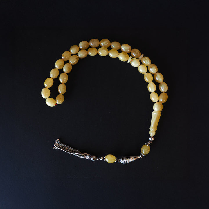 Genuine Baltic Amber Tasbeeh with Special Silver Tassel – WATD108