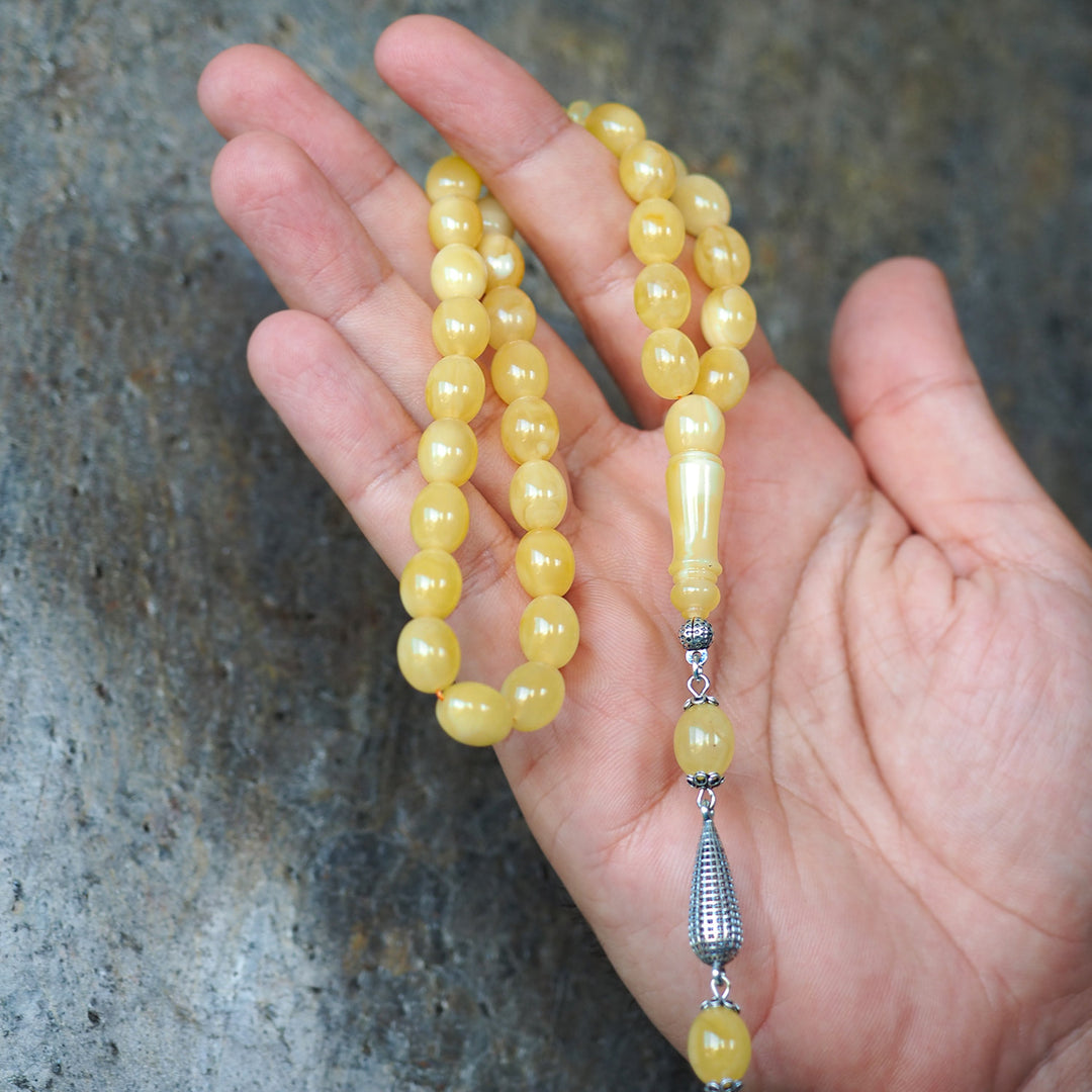 Genuine Baltic Amber Tasbeeh with Special Silver Tassel – WATD108