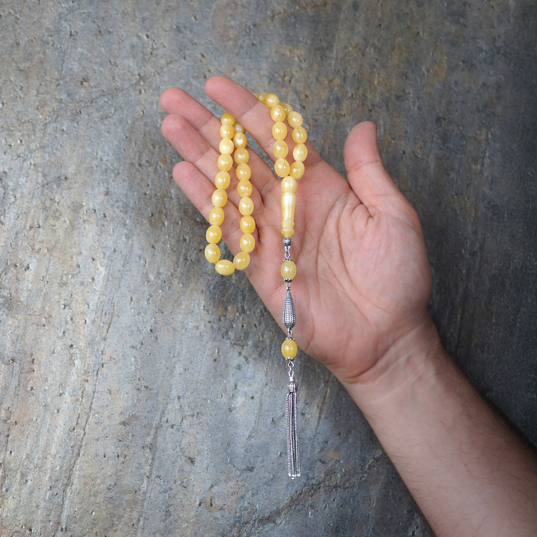 Genuine Baltic Amber Tasbeeh with Special Silver Tassel – WATD108