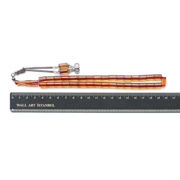 Fire Amber Tasbeeh with Special Silver Tassel – WATD123