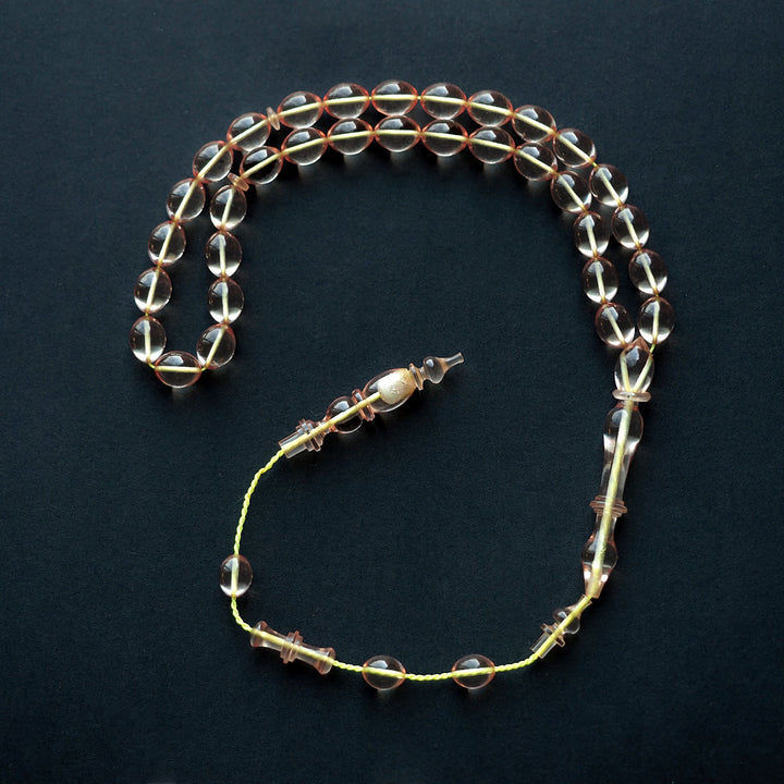 Handcrafted Fire Amber Tasbeeh (Oval-Cut Beads) – WATD146