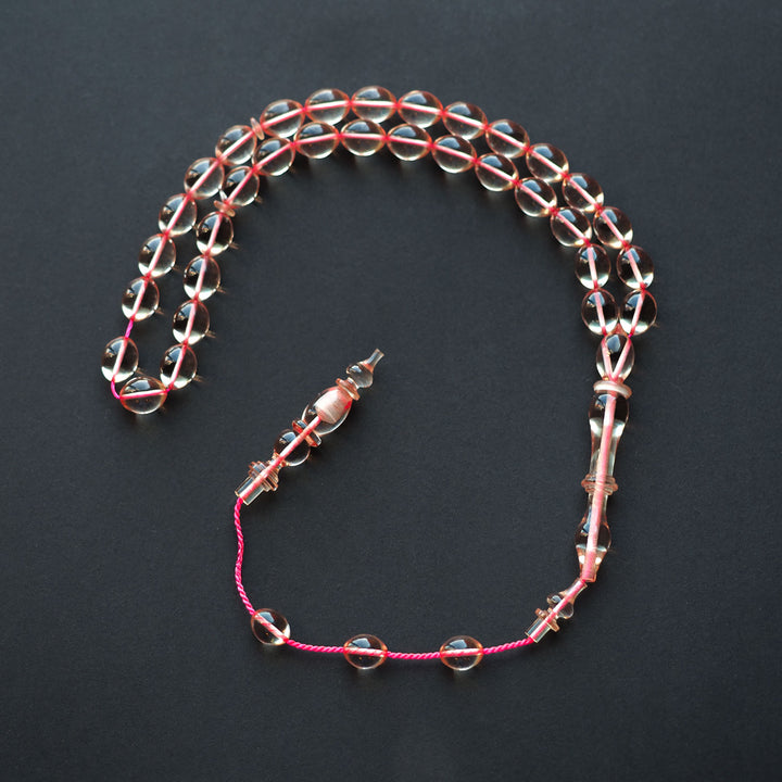 Handcrafted Fire Amber Tasbeeh (Oval-Cut Beads) – WATD147