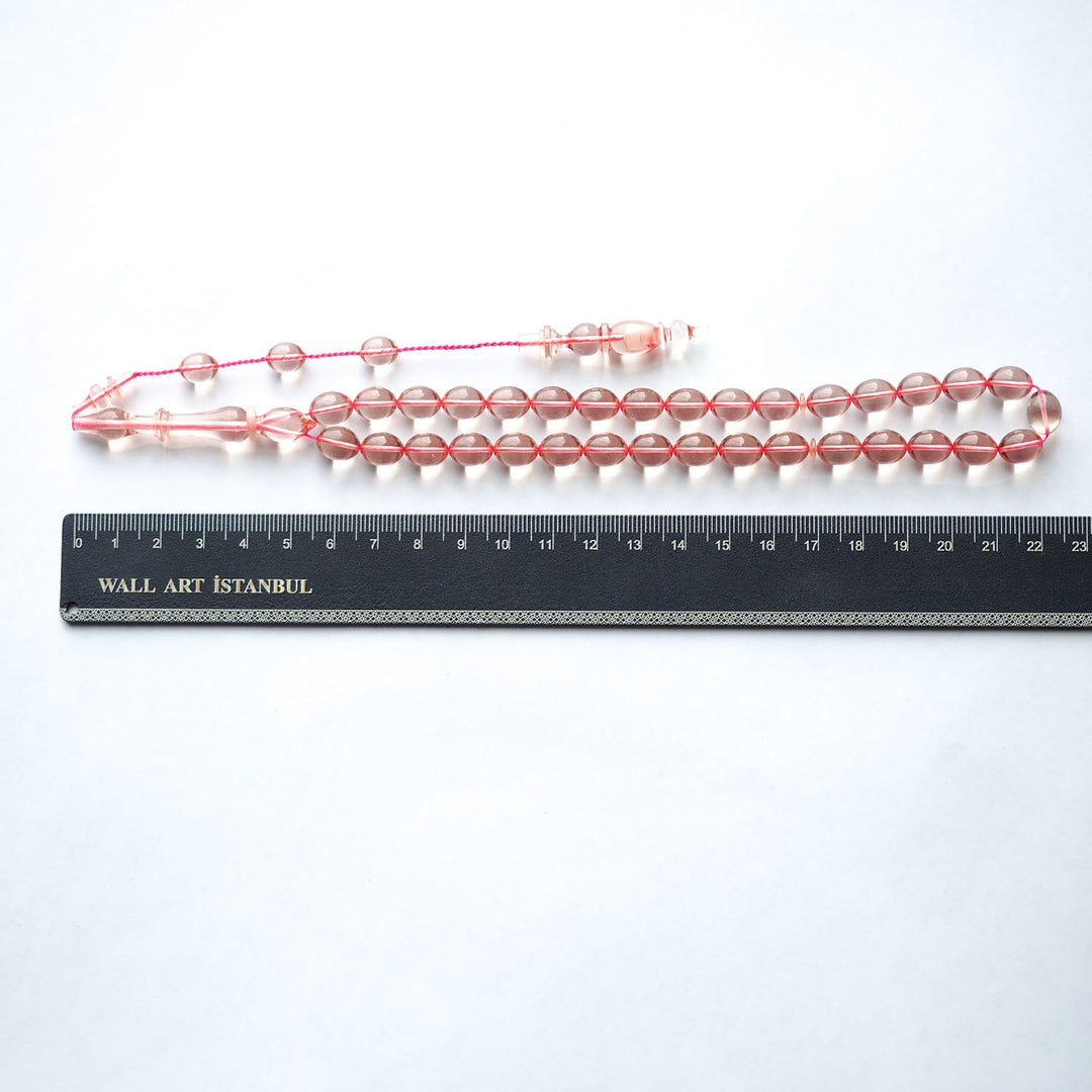 Handcrafted Fire Amber Tasbeeh (Oval-Cut Beads) – WATD147