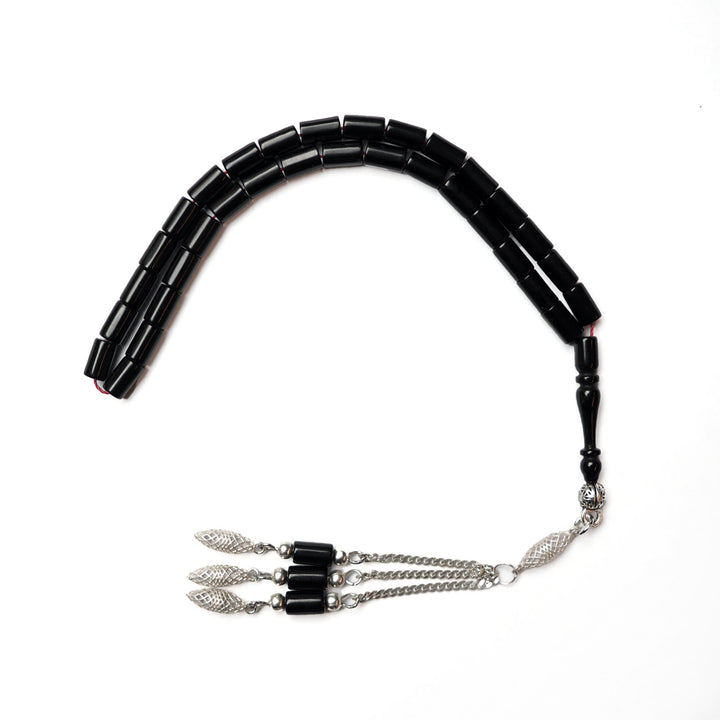 Handcrafted Pressed Fire Tasbeeh Silver Tassel – WATD181