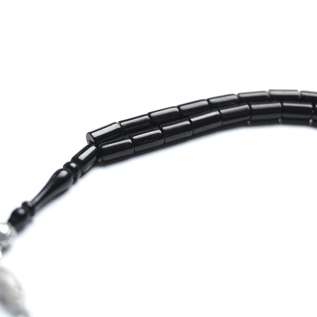 Handcrafted Pressed Fire Tasbeeh Silver Tassel – WATD181