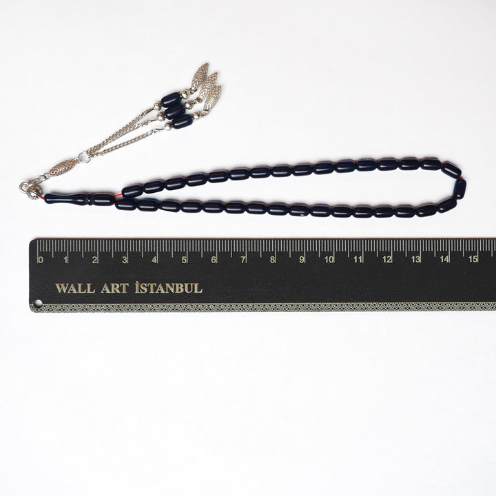 Handcrafted Pressed Fire Tasbeeh Silver Tassel – WATD182