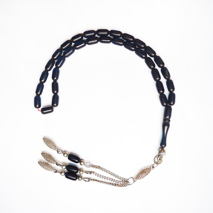 Handcrafted Pressed Fire Tasbeeh Silver Tassel – WATD182