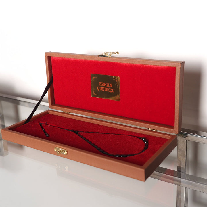 Mastercrafted Diamond-Detailed Black Pressed Amber Tasbeeh (Special Box) – WATD195