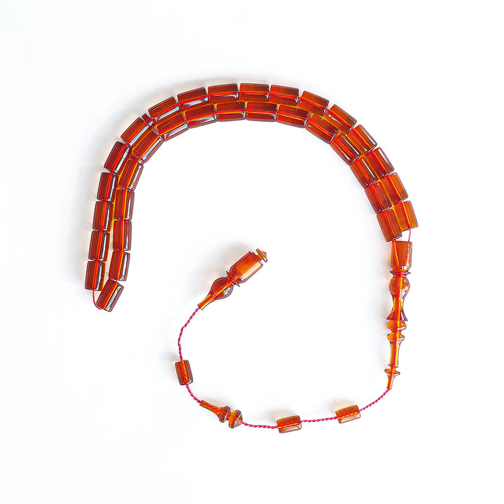 Fire Amber Faceted-Cut Tasbeeh - WATD197