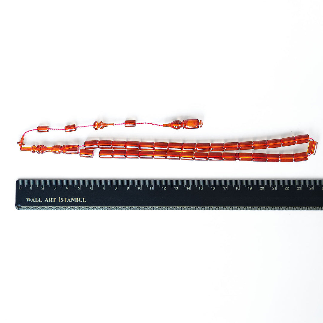 Fire Amber Faceted-Cut Tasbeeh - WATD197