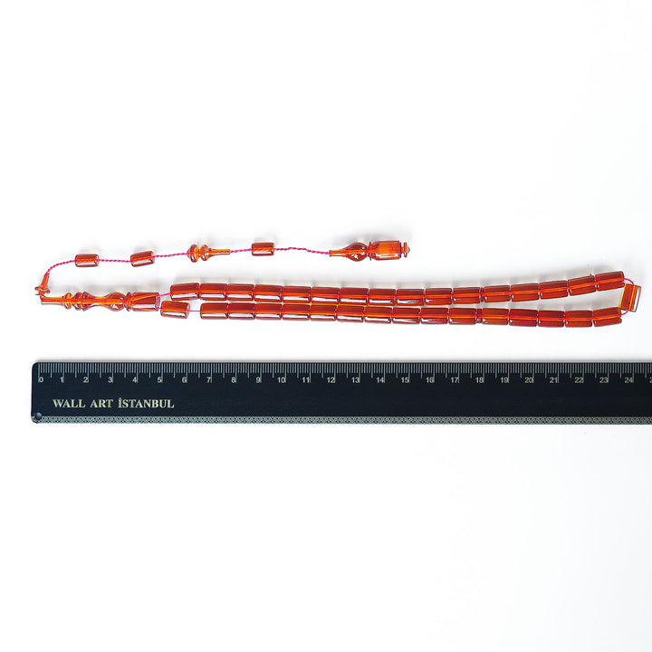 Fire Amber Faceted-Cut Tasbeeh - WATD197