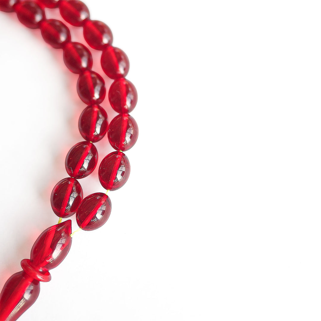 Fire Amber Egg-Cut Tasbeeh – WATD203