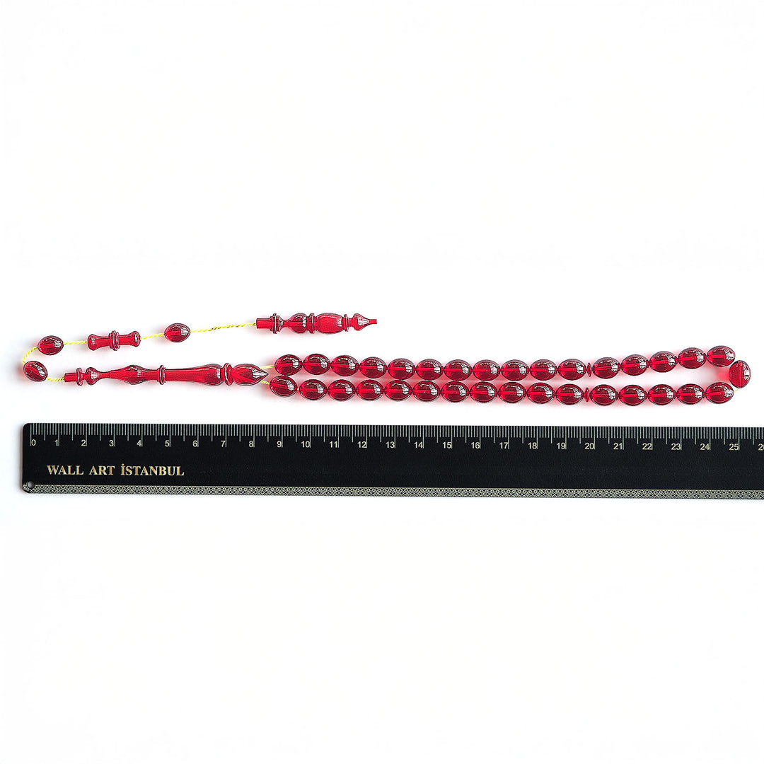 Fire Amber Egg-Cut Tasbeeh – WATD203