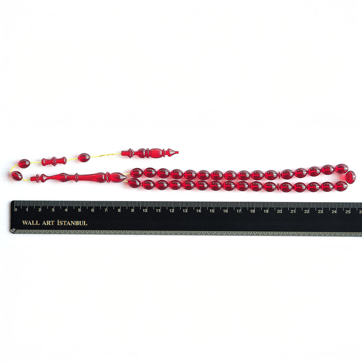 Fire Amber Egg-Cut Tasbeeh – WATD203