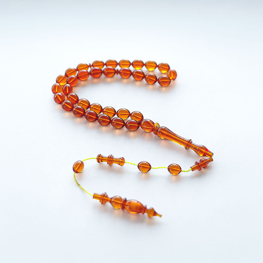 Fire Amber Egg-Cut Tasbeeh – WATD210