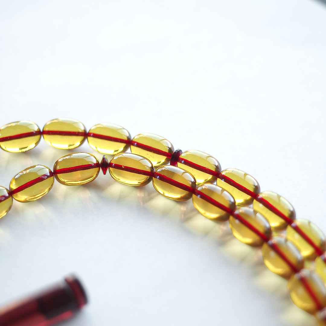 Bullet Model Fire Amber Egg-Cut Tasbeeh – WATD211