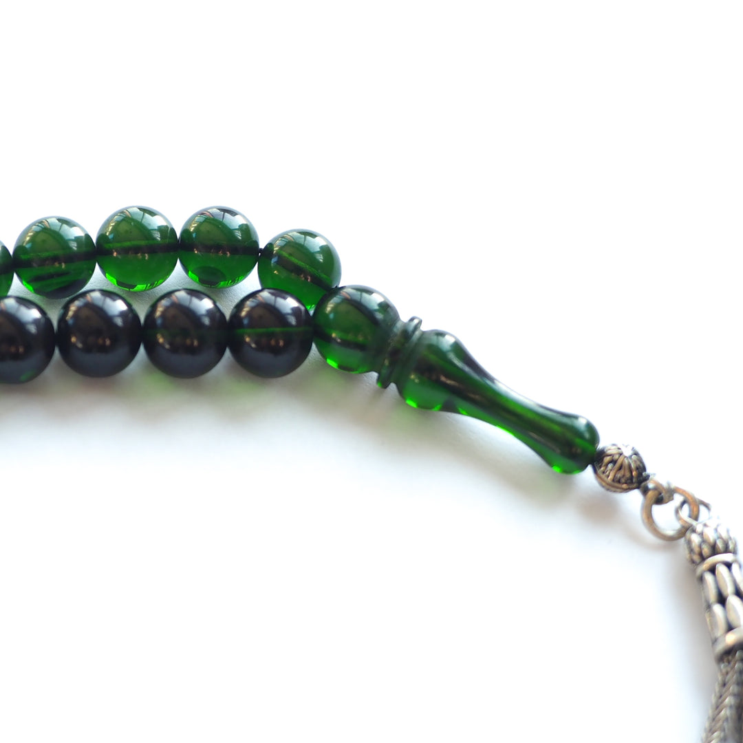 Fire Pressed Amber Tasbeeh with Silver Tassel – WATD238