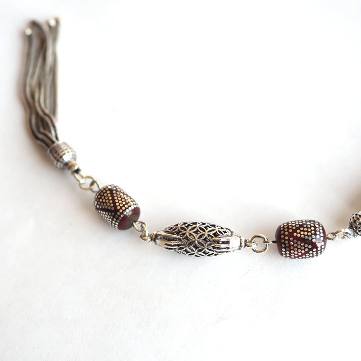 Kuka Tasbeeh with 1000-Fineness Pure Silver Inlay – WATD240