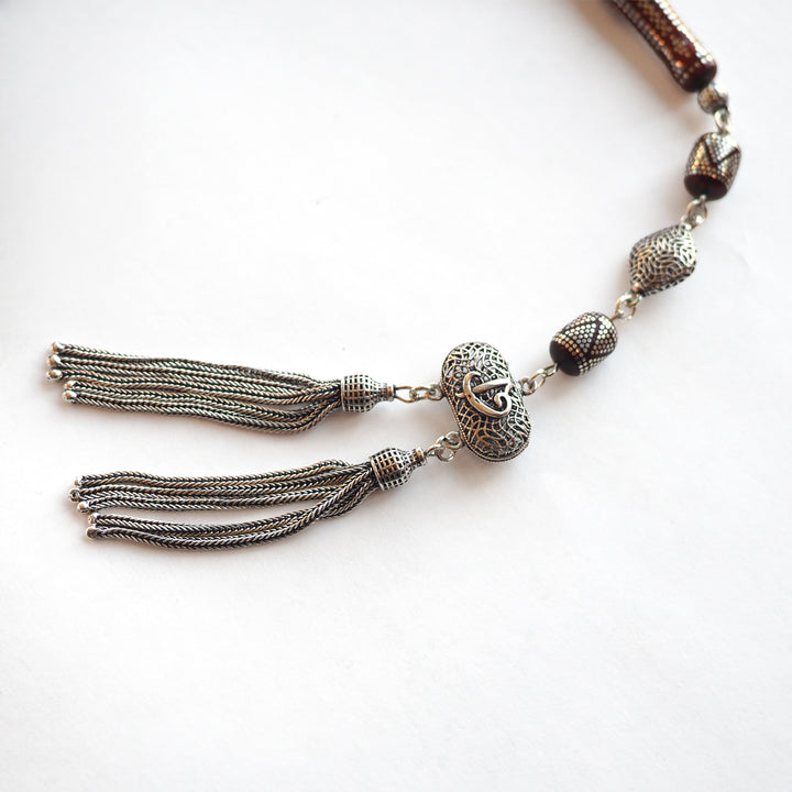 Kuka Tasbeeh with 1000-Fineness Pure Silver Inlay – WATD241