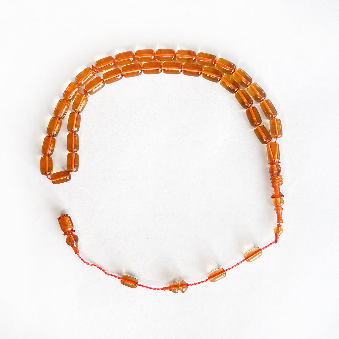 Capsule Cut Fire Amber Tasbeeh – WATD256