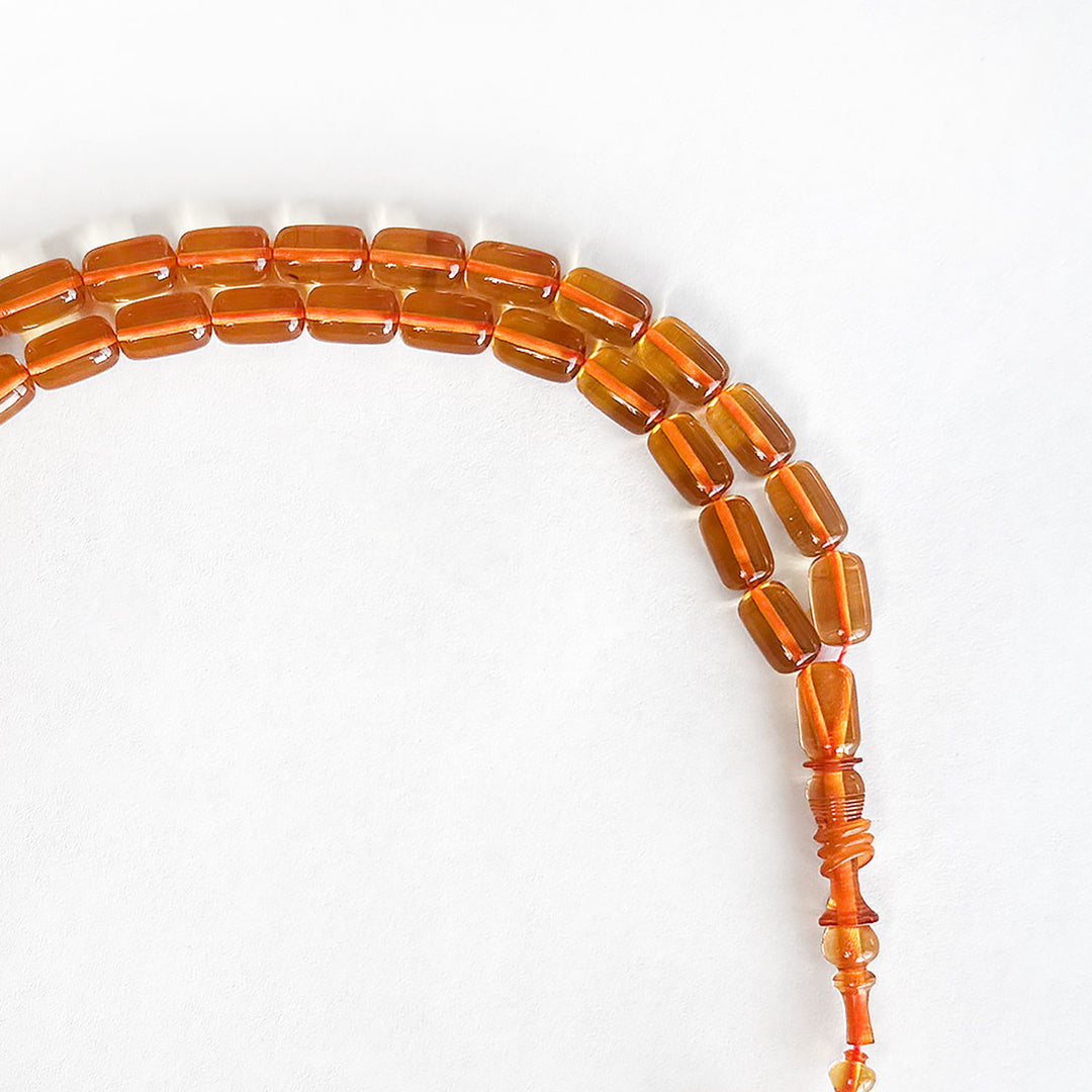 Capsule Cut Fire Amber Tasbeeh – WATD256