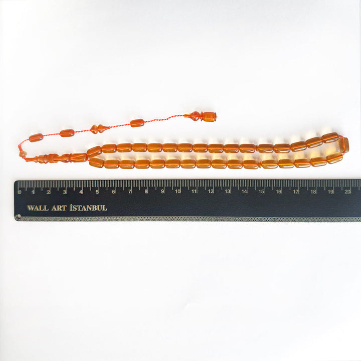 Capsule Cut Fire Amber Tasbeeh – WATD256