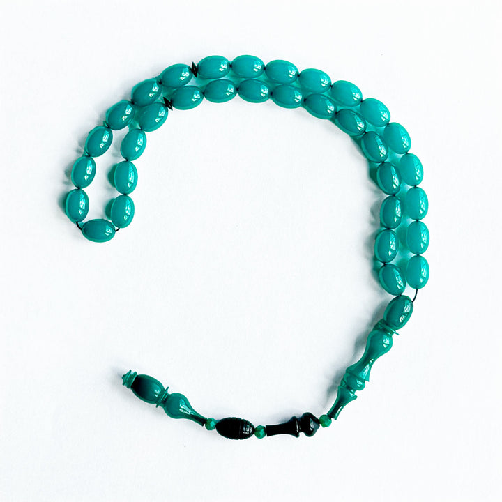 Şenalp Model Pressed Dice Amber Tasbeeh with Egg Cut Beads - WATD265