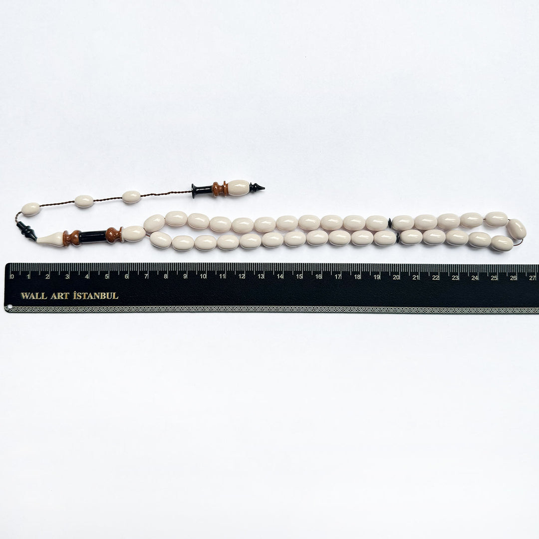 Catalin Egg Cut Tasbeeh with Embroidered Kuka Imam Bead – WATD266