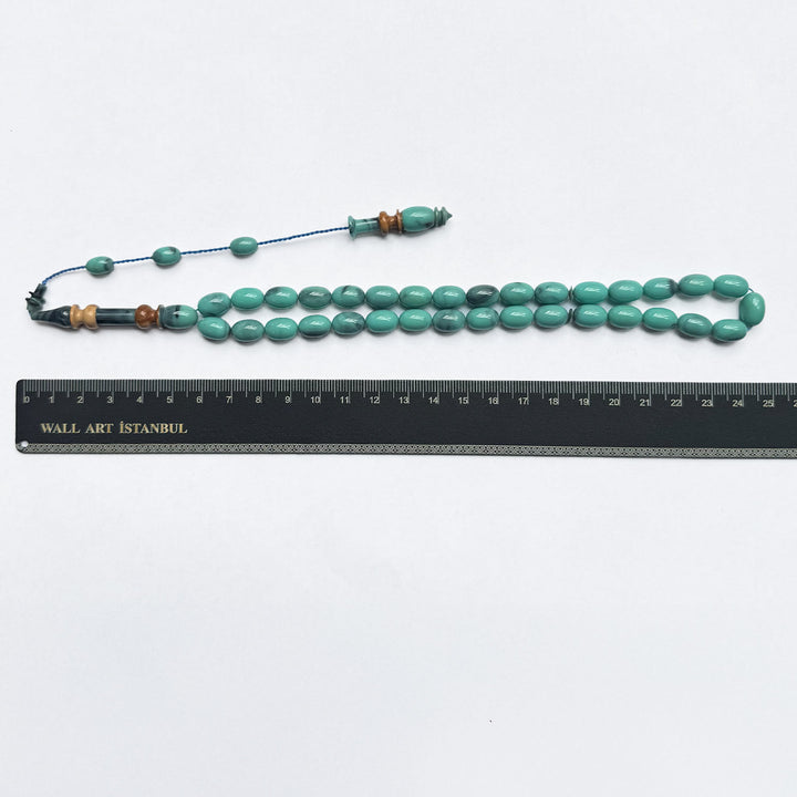 Catalin Egg Cut Tasbeeh with Embroidered Kuka Imam Bead – WATD267