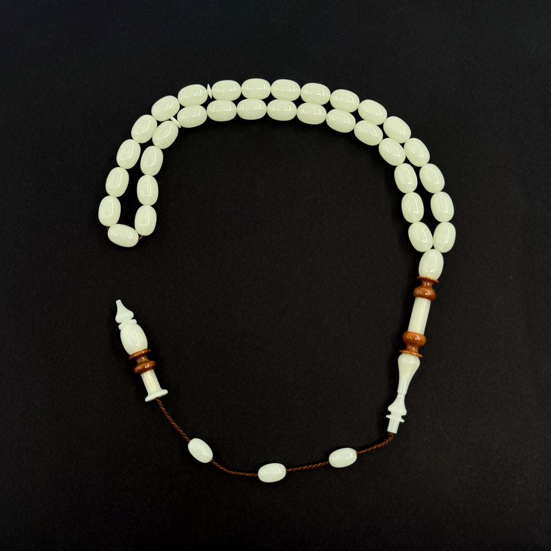 Catalin Egg Cut Tasbeeh with Embroidered Kuka Imam Bead – WATD269